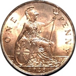 1928 UK penny value, George V