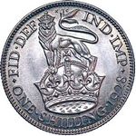 1928 UK shilling value, George V