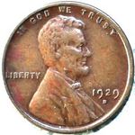 1929 D US penny, Lincoln wheat