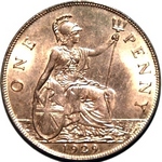 1929 UK penny value, George V