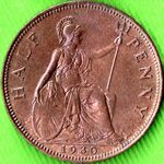 1930 UK halfpenny value, George V