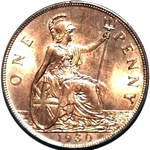 1930 UK penny value, George V