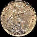 1933 UK farthing value, George V