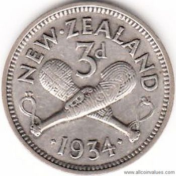 1934 New Zealand threepence