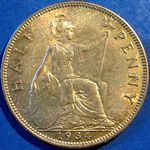 1934 UK halfpenny value, George V