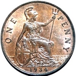 1934 UK penny value, George V