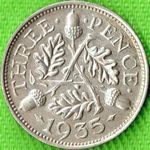 1935 UK threepence value, George V