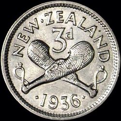 1936 New Zealand threepence