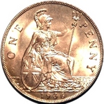 1936 UK penny value, George V