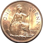1937 UK penny value, George VI