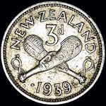 1939 New Zealand threepence