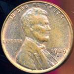 1939 S US penny, Lincoln wheat