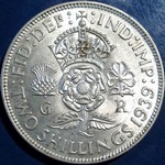 1939 UK florin value, George VI