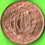 1941 UK halfpenny value, George VI