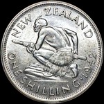 1942 broken back New Zealand shilling