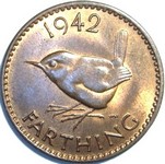 1942 UK farthing value, George VI