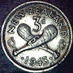 1943 New Zealand threepence