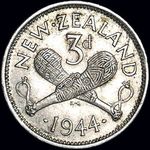 1944 New Zealand threepence
