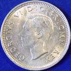 1945 UK threepence value, George VI, silver