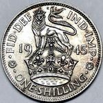 1945 UK shilling value, George VI, English reverse
