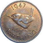 1947 UK farthing value, George VI