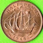1948 UK halfpenny value, George VI