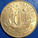 1949 UK halfpenny value, George VI
