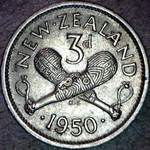 1950 New Zealand threepence
