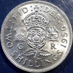 1950 UK florin value, George VI