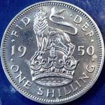 1950 UK shilling value, George VI, English reverse