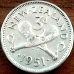 1951 New Zealand threepence