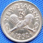 1952 New Zealand threepence