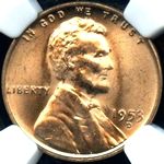 1953 D US penny, Lincoln wheat