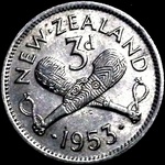 1953 New Zealand threepence