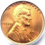 1953 S US penny, Lincoln wheat