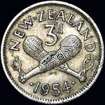 1954 New Zealand threepence