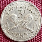 1955 New Zealand threepence