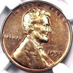 1955 P US penny, Lincoln wheat, doubled obverse