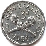 1956 New Zealand threepence