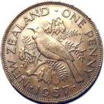 1957 New Zealand penny