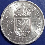 1957 UK shilling value, Elizabeth II, Scottish reverse