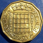 1960 UK threepence value, Elizabeth II