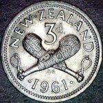 1961 New Zealand threepence