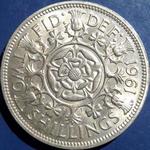 1961 UK florin value, Elizabeth II