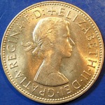 1954 UK penny value, Elizabeth II