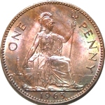1963 UK penny value, Elizabeth II