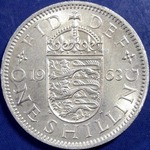 1963 UK shilling value, Elizabeth II, English reverse