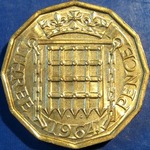 1964 UK threepence value, Elizabeth II