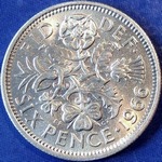 1966 UK sixpence value, Elizabeth II