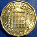 1967 UK threepence value, Elizabeth II